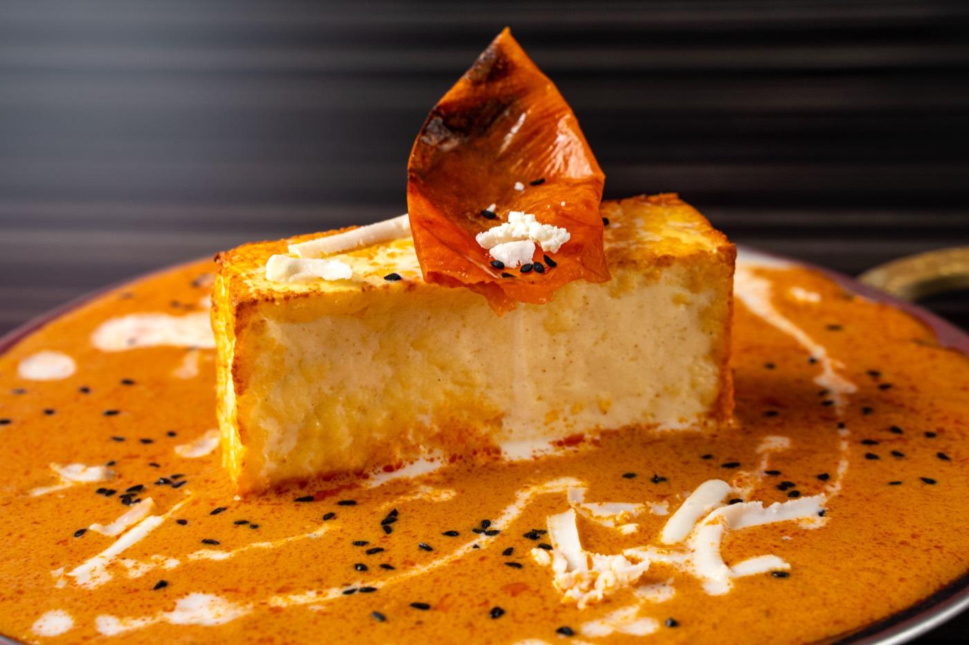 Grilled paneer in creamy makhani gravy with nigella seeds at India 101 in Irving, TX